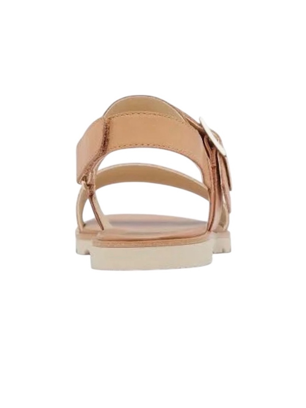 Sorel Ella III Tan and Metallic Leather Flat Sandal Size 7 - Picture 2 of 10